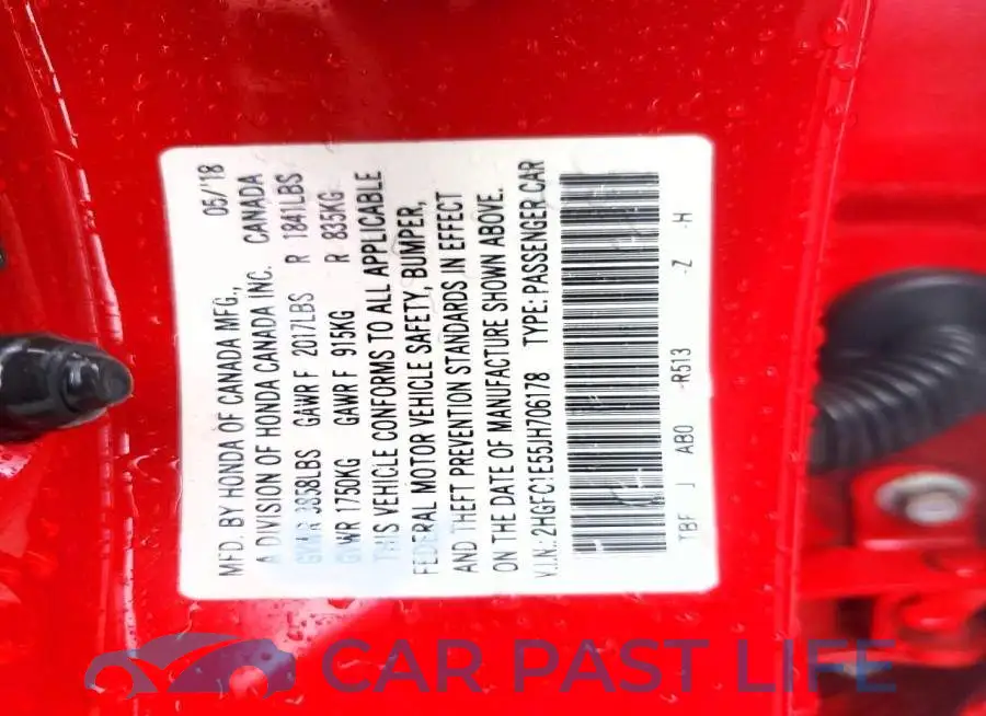 2HGFC1E55JH706178# 12