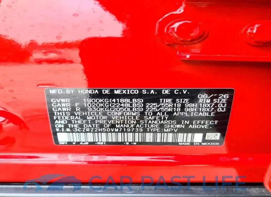 3CZRZ2H50VM719739# 12