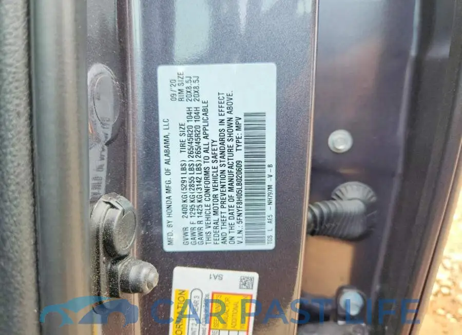 5FNYF8H05LB020609# 12