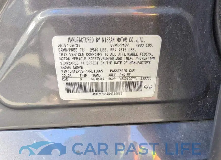 JN1EV7BP4NM310665# 12