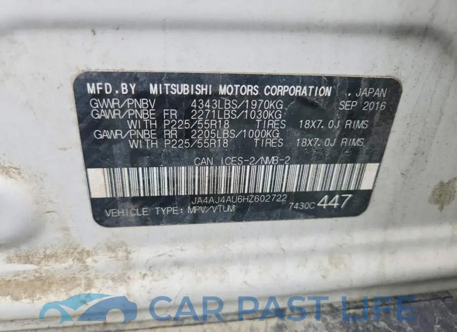 JA4AJ4AU6HZ602722# 12