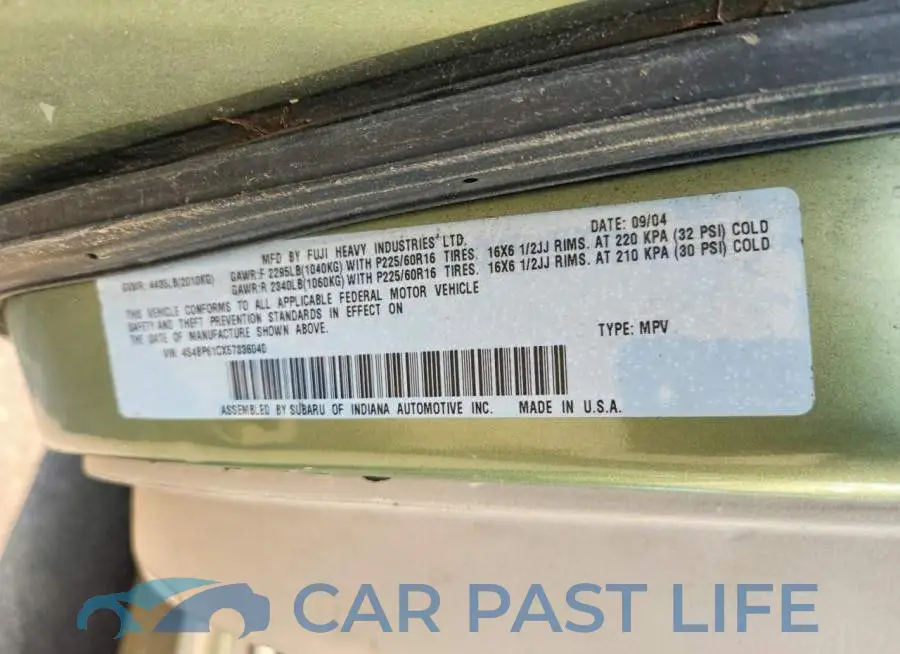 4S4BP61CX57336040# 12
