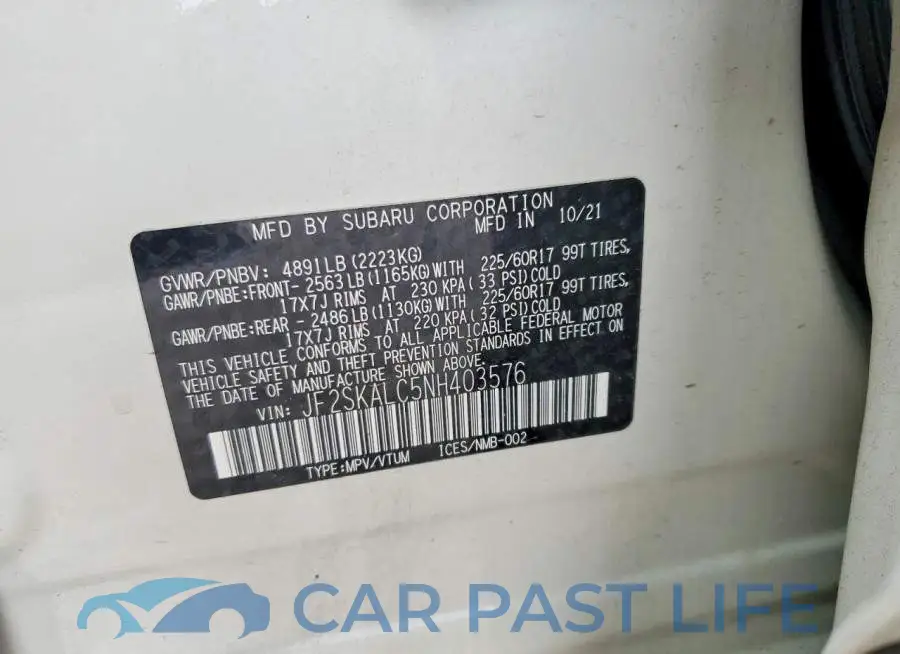 JF2SKALC5NH403576# 12