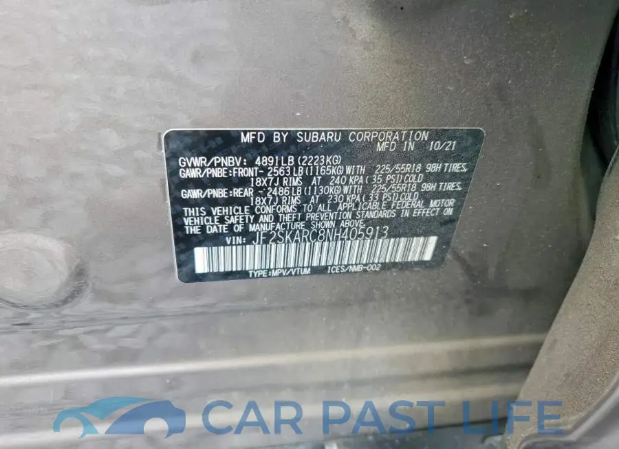 JF2SKARC8NH405913# 13