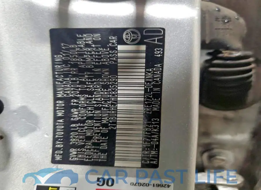 2T1BURHE7HC835290# 12