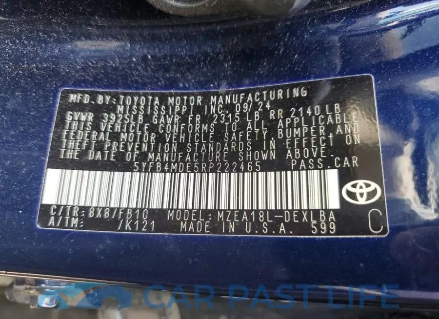 5YFB4MDE5RP222465# 12
