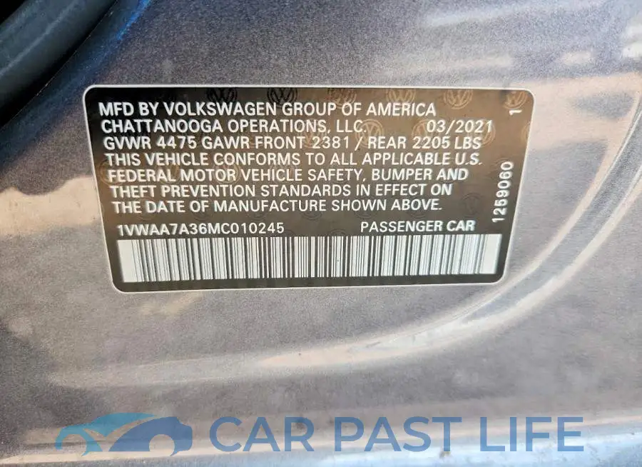 1VWAA7A36MC010245# 13