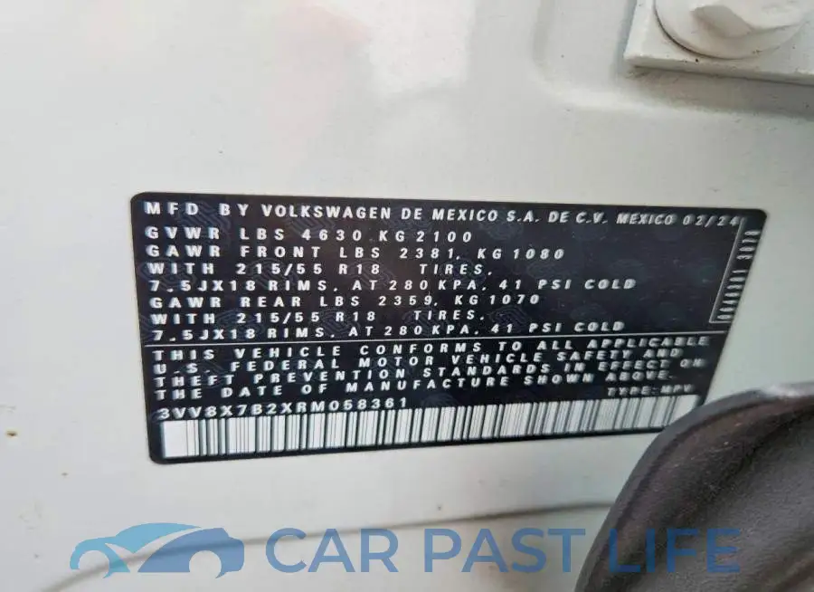 3VV8X7B2XRM058361# 13
