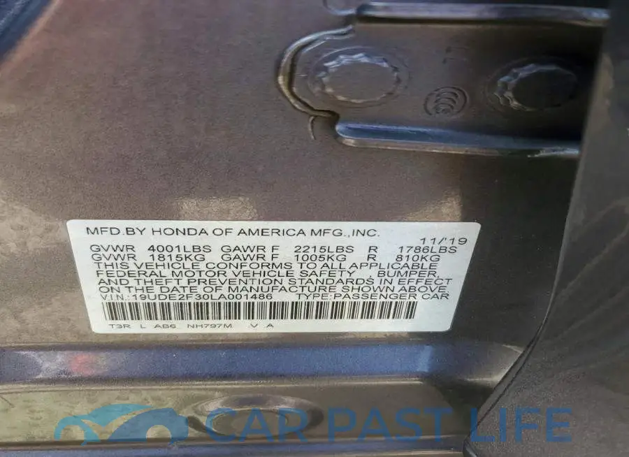 19UDE2F30LA001486# 12