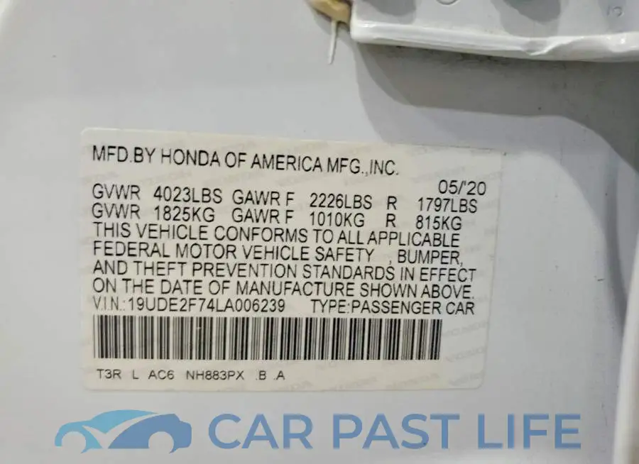 19UDE2F74LA006239# 13