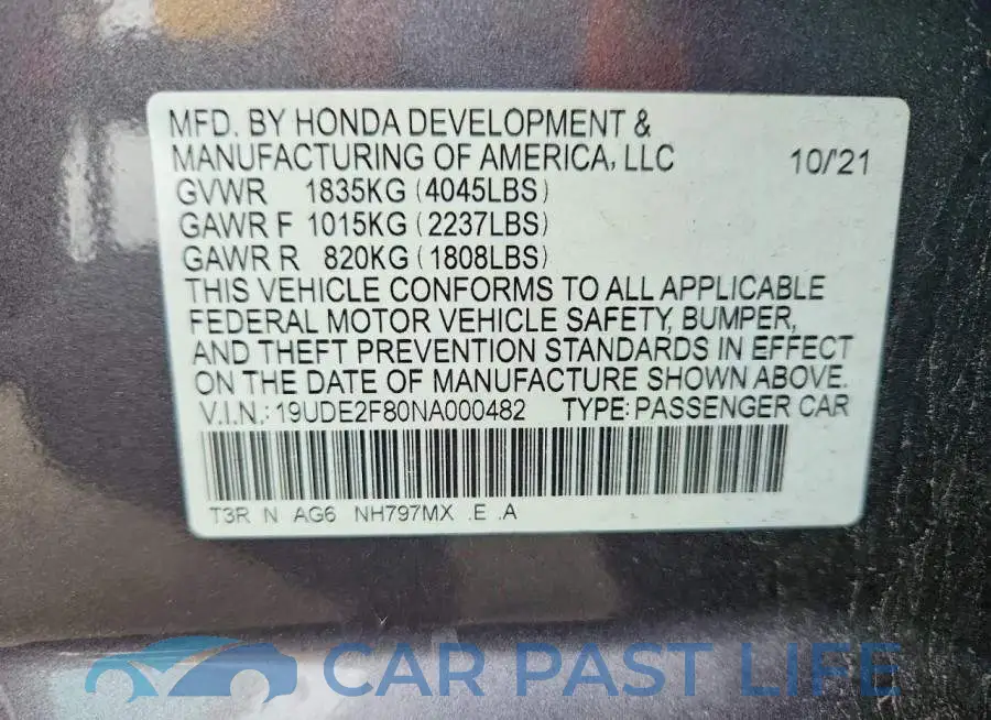 19UDE2F80NA000482# 12