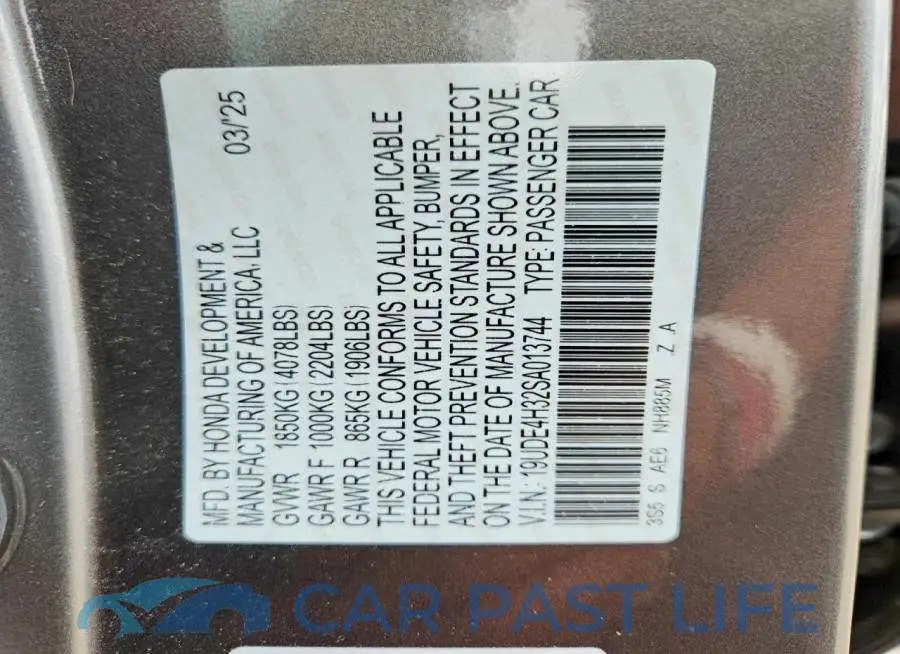 19UDE4H32SA013744# 12