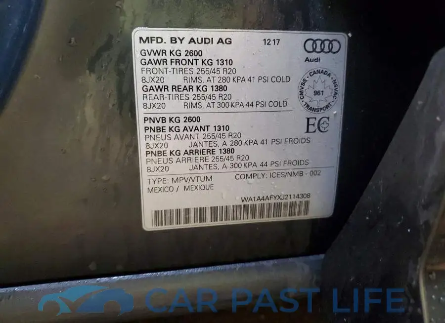 WA1A4AFYXJ2114308# 13