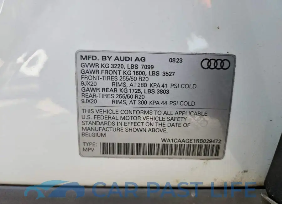 WA1CAAGE1RB029472# 13