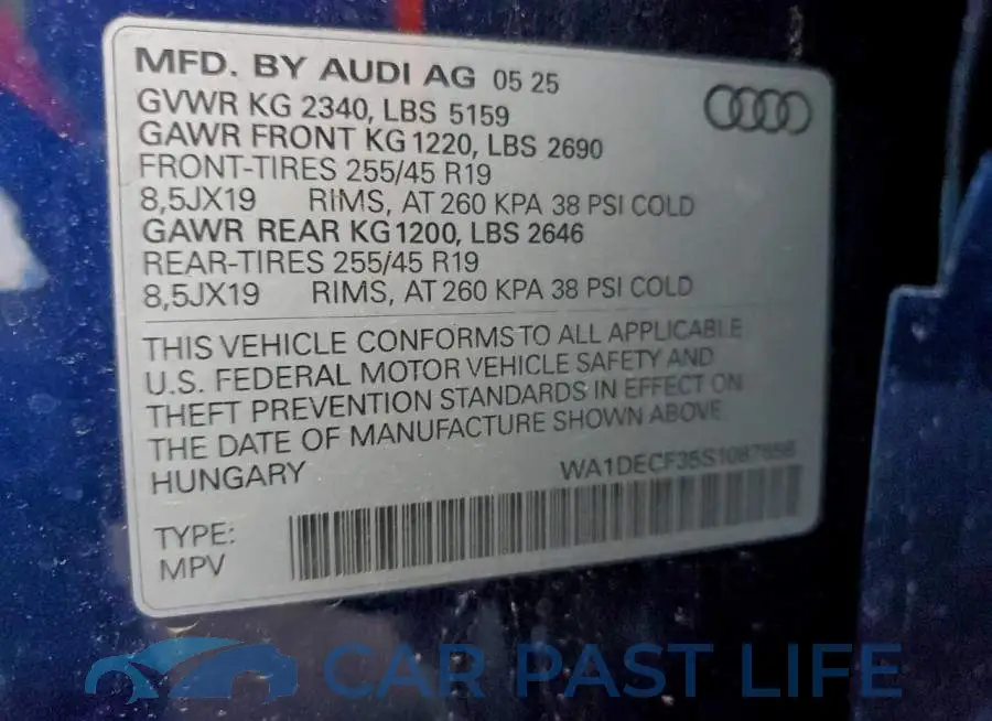 WA1DECF35S1087858# 13