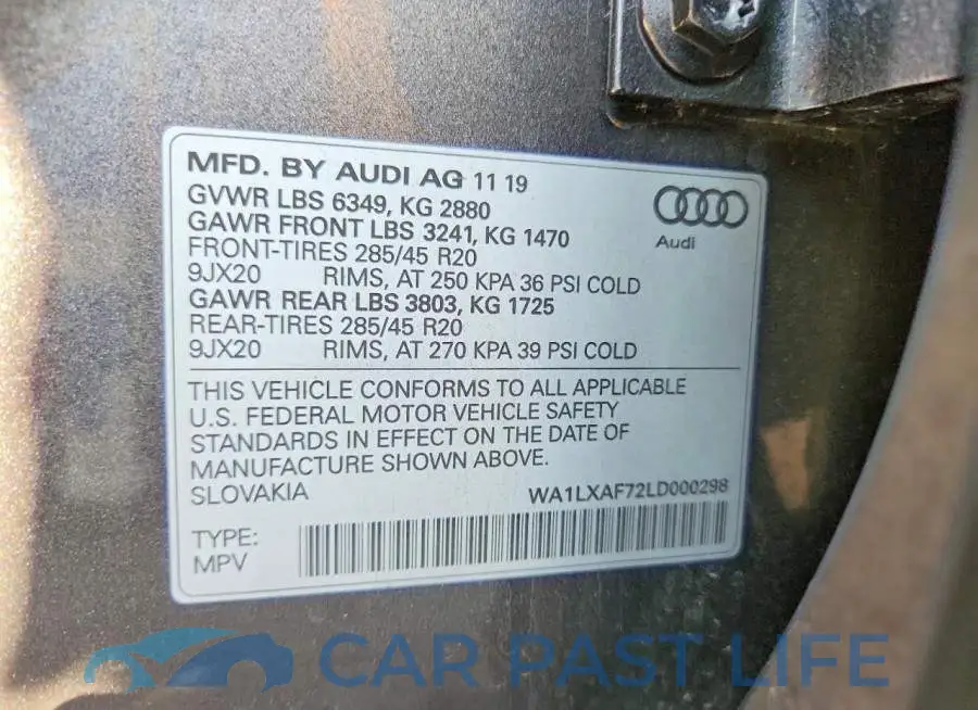 WA1LXAF72LD000298# 13
