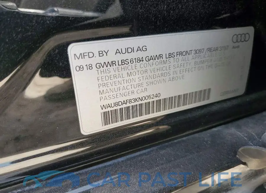 WAU8DAF83KN005240# 13