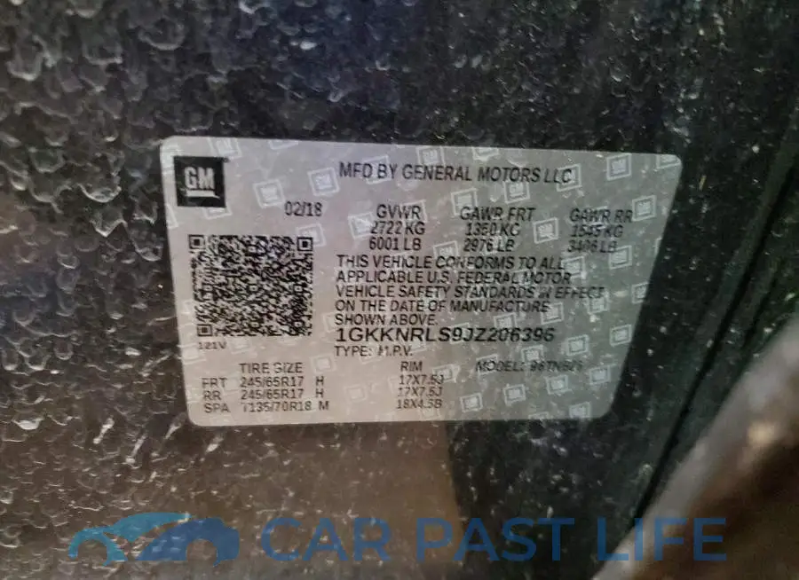 1GKKNRLS9JZ206396# 14