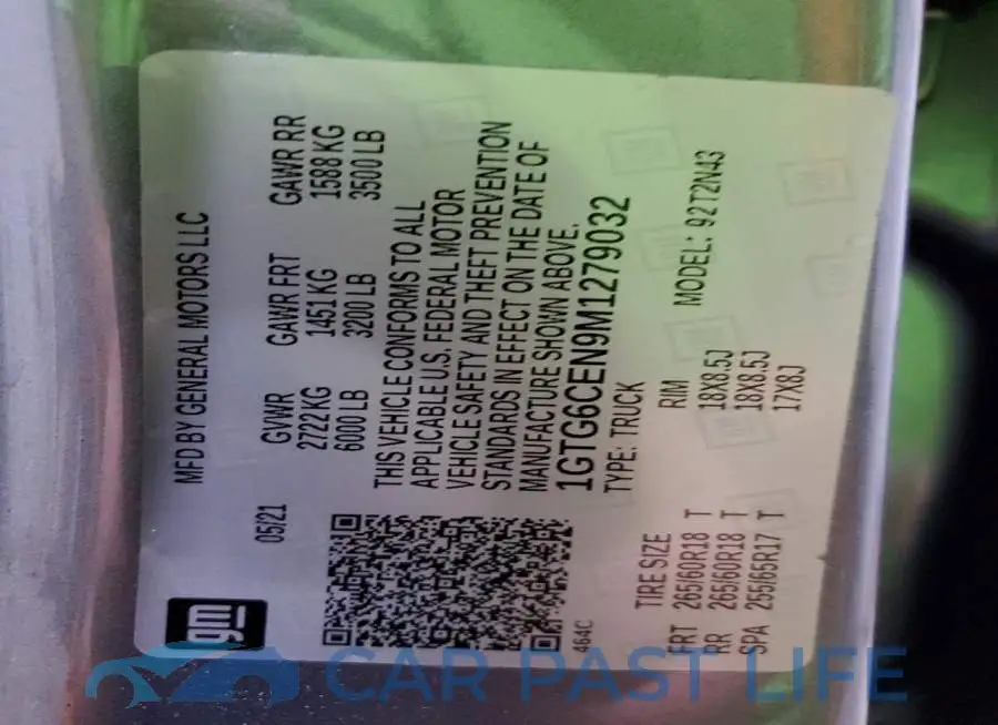 1GTG6CEN9M1279032# 12