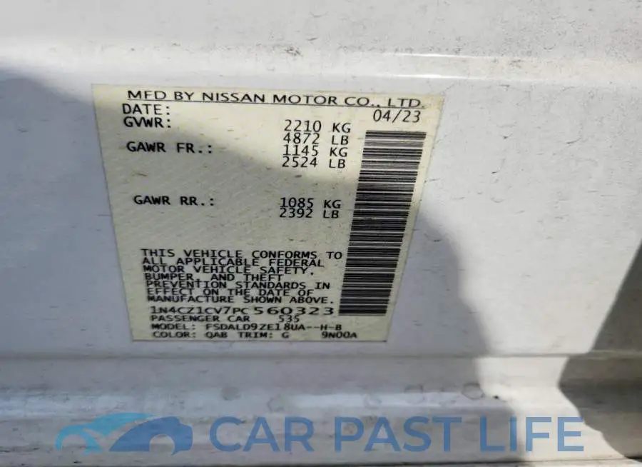 1N4CZ1CV7PC560323# 12