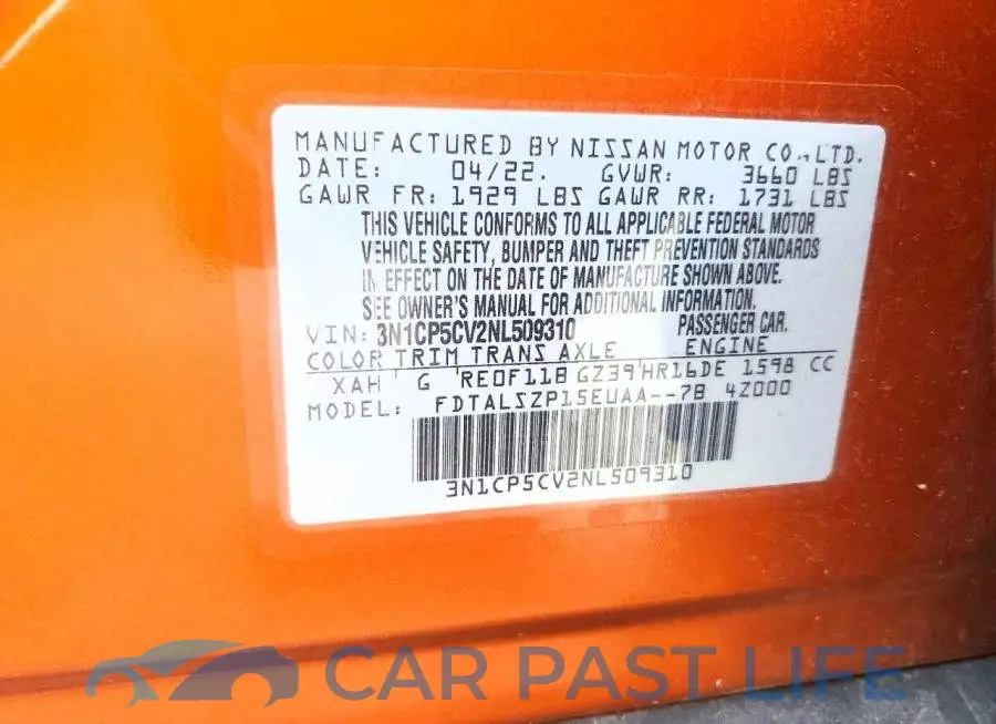 3N1CP5CV2NL509310# 12