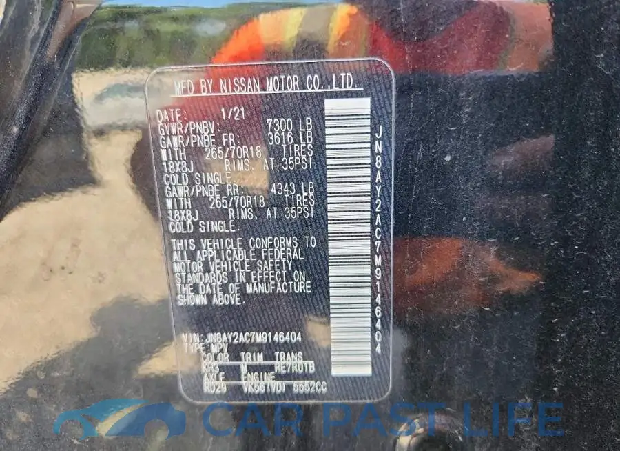 JN8AY2AC7M9146404# 13