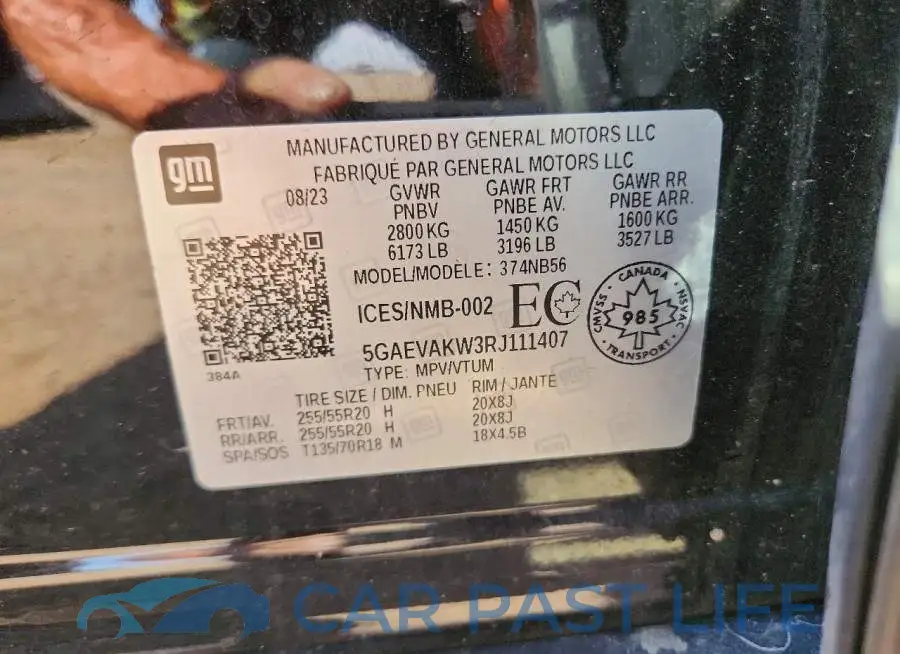 5GAEVAKW3RJ111407# 14