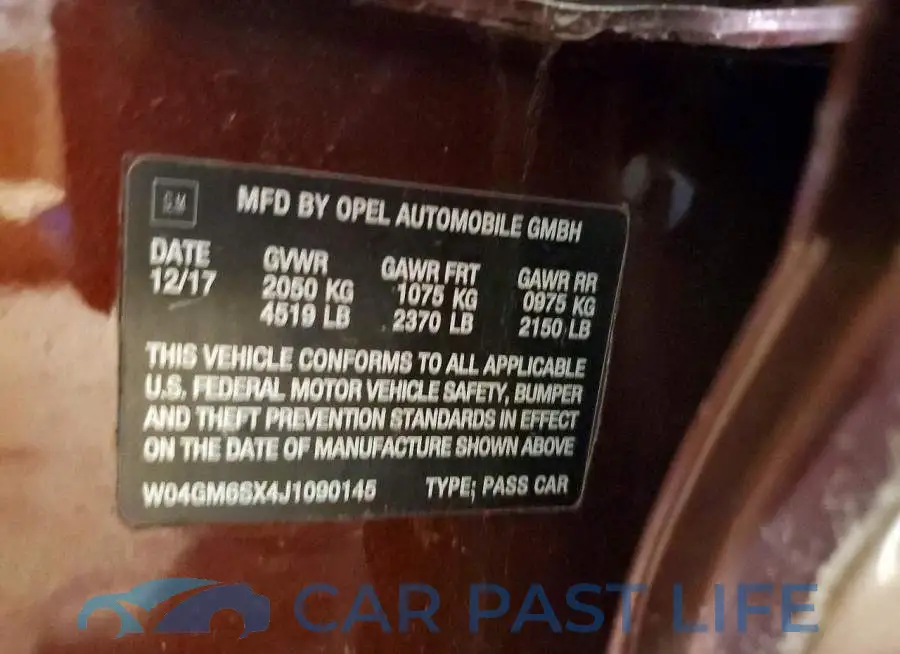 W04GM6SX4J1090145# 12