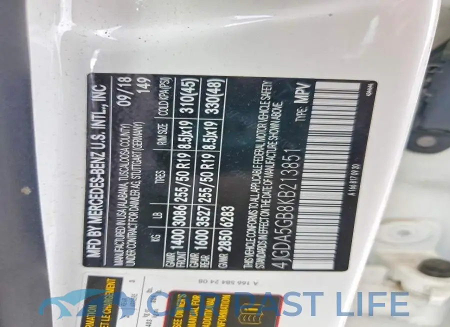4JGDA5GB8KB213851# 13