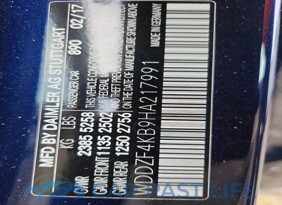 WDDZF4KB9HA217991# 12