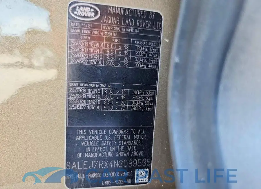SALEJ7RX4N2099535# 13