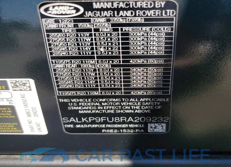 SALKP9FU8RA209232# 13