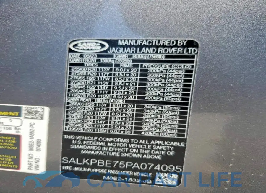 SALKPBE75PA074095# 13
