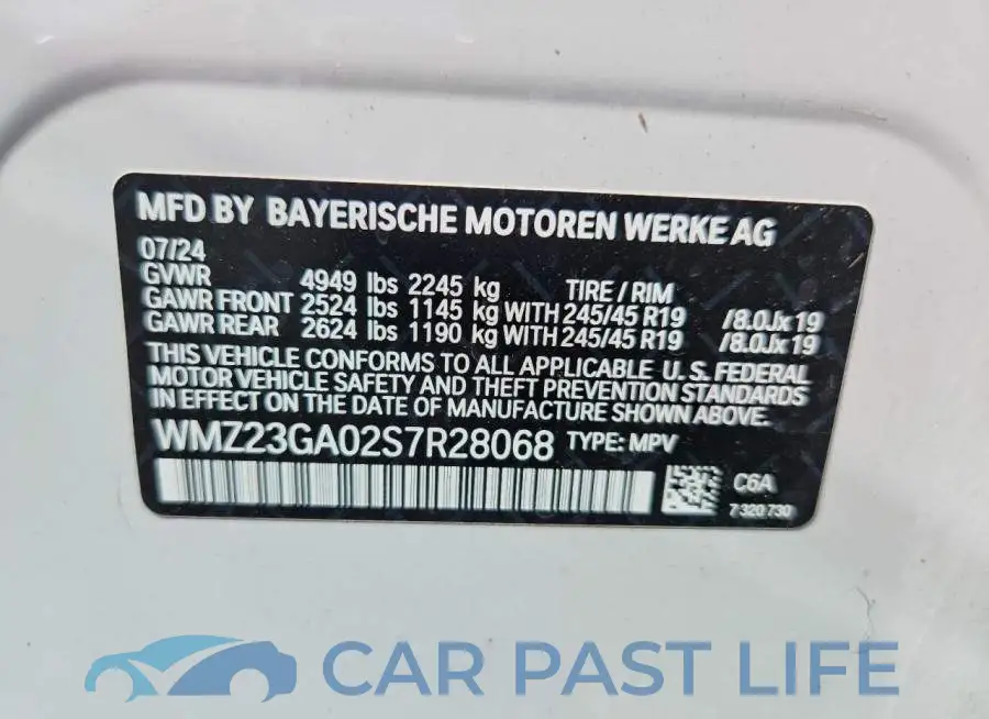 WMZ23GA02S7R28068# 13