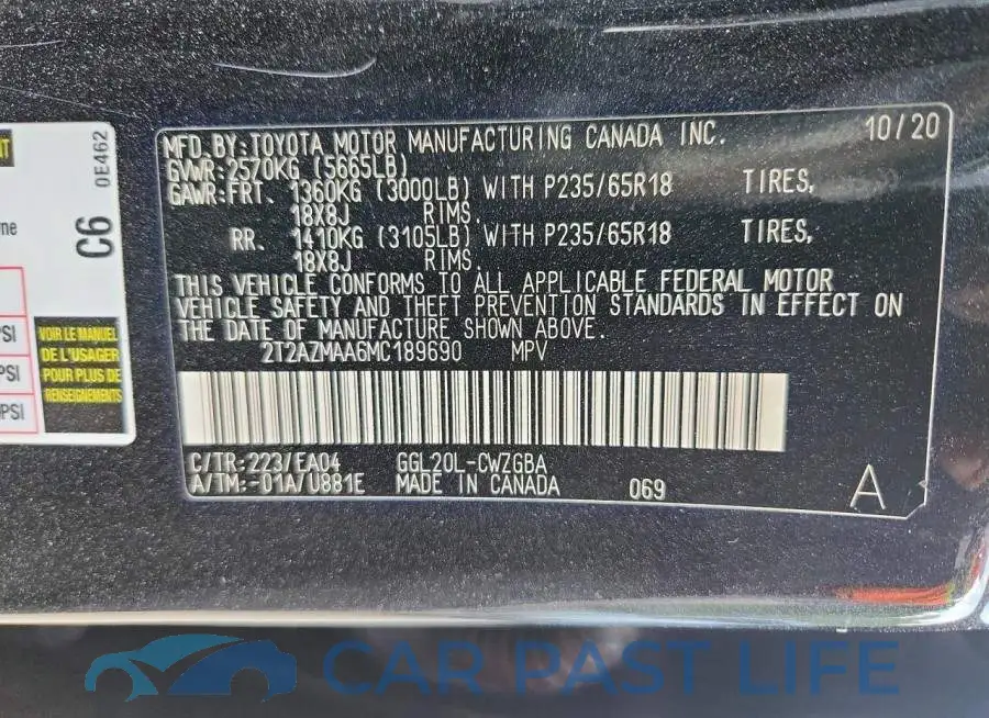 2T2AZMAA6MC189690# 14