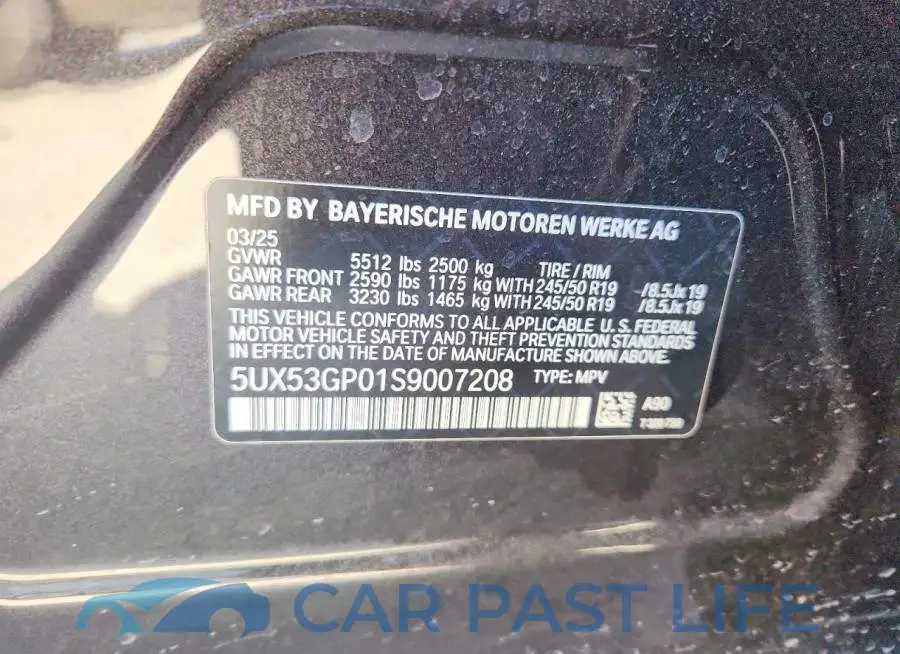 5UX53GP01S9007208# 12