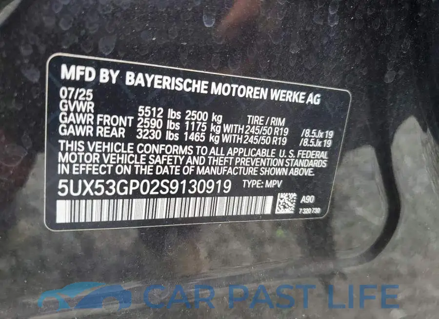 5UX53GP02S9130919# 13