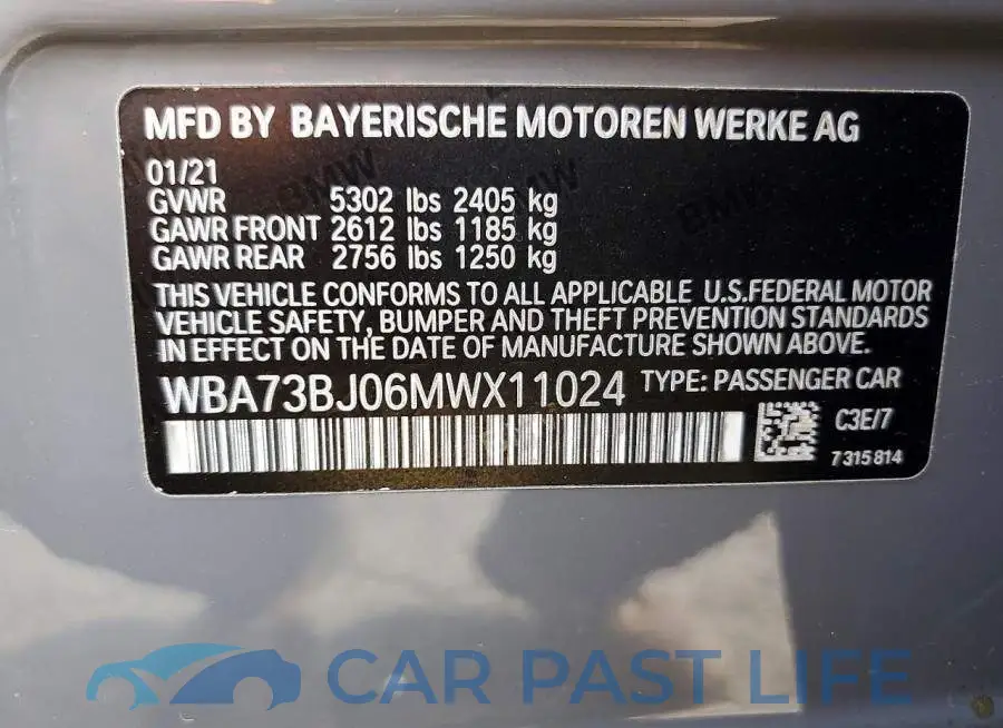WBA73BJ06MWX11024# 13