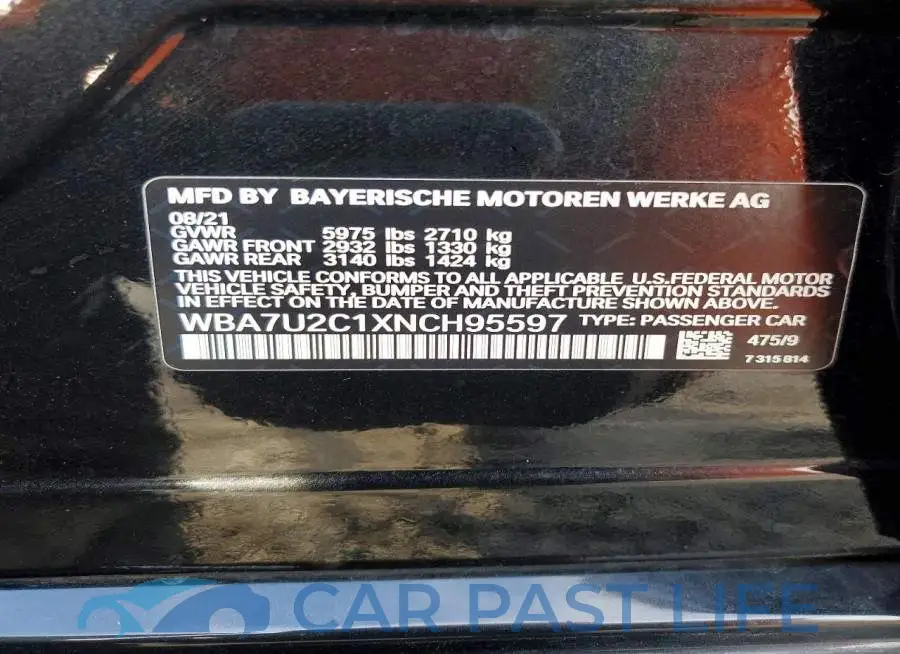 WBA7U2C1XNCH95597# 12