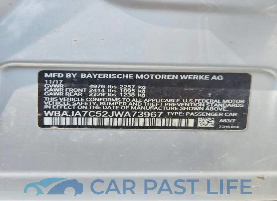 WBAJA7C52JWA73967# 12