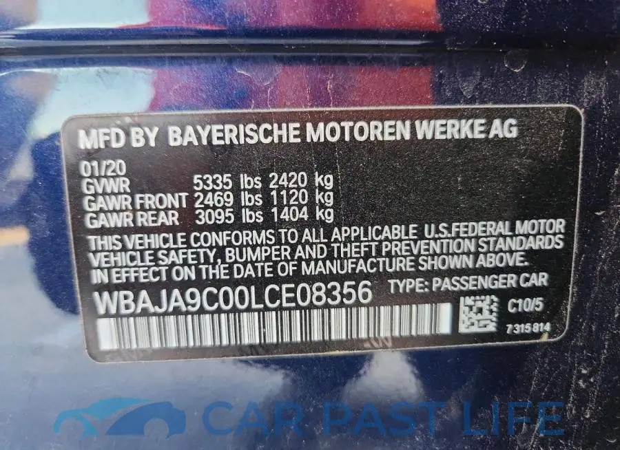 WBAJA9C00LCE08356# 13