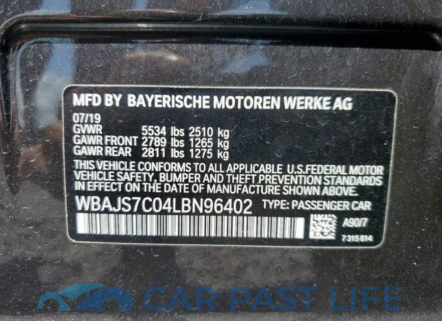 WBAJS7C04LBN96402# 13
