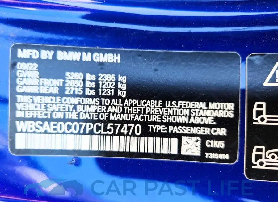 WBSAE0C07PCL57470# 13