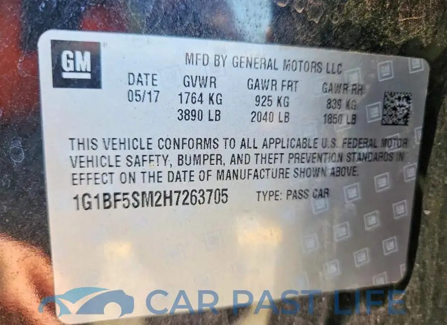 1G1BF5SM2H7263705# 12