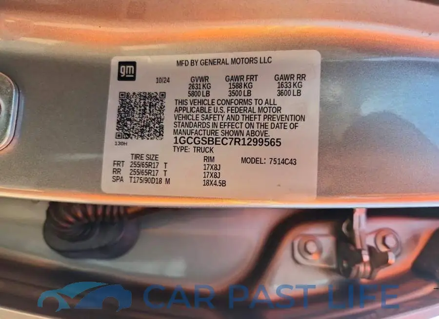 1GCGSBEC7R1299565# 12
