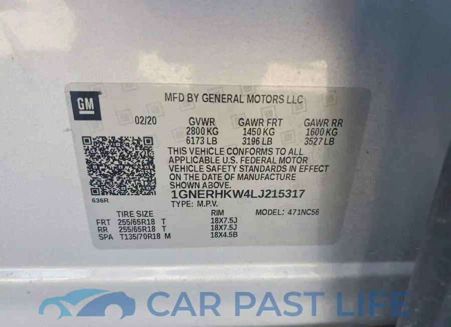 1GNERHKW4LJ215317# 14