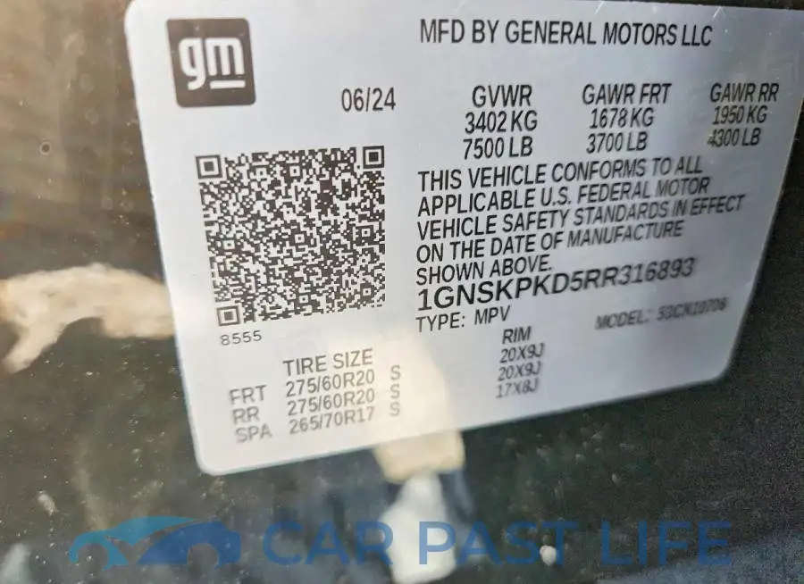 1GNSKPKD5RR316893# 13