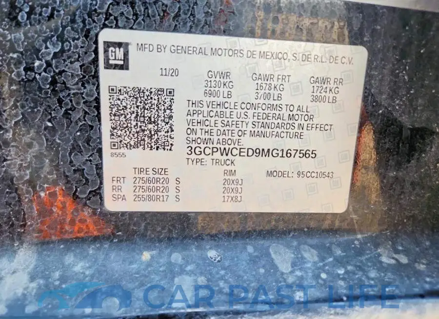 3GCPWCED9MG167565# 12