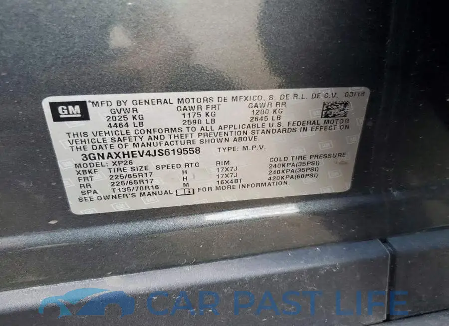 3GNAXHEV4JS619558# 12