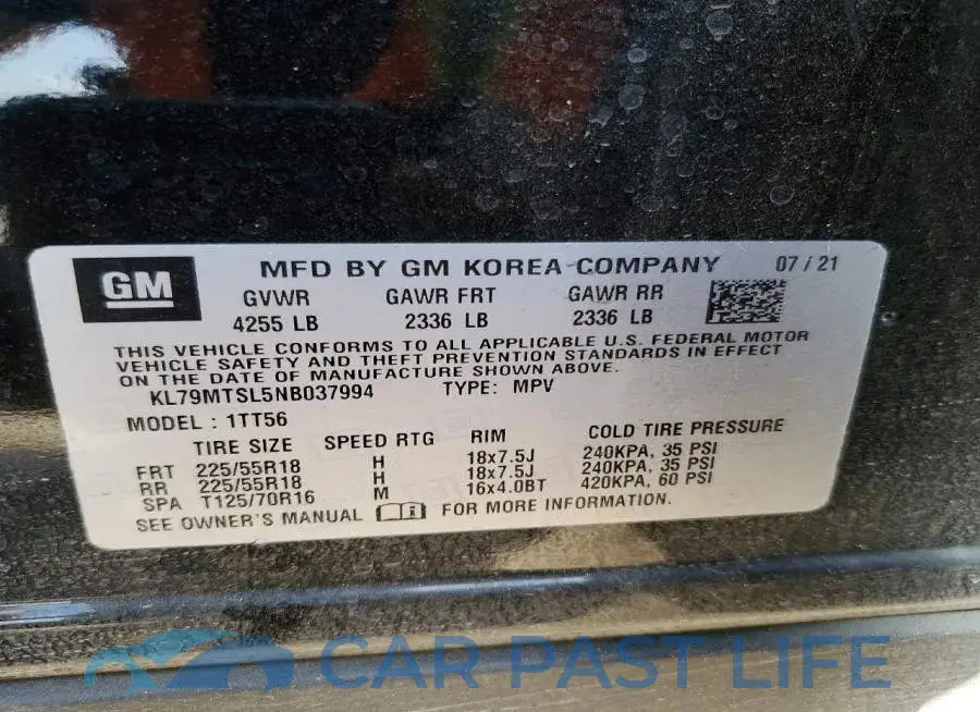 KL79MTSL5NB037994# 12